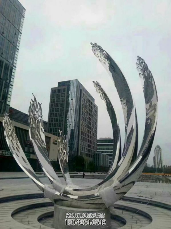 湖北地面喷泉雕塑小品，圆环结构概念，旱地水景喷泉体系