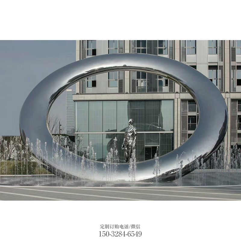 随州小区圆环雕塑,水帘喷泉雕塑,水景艺术效果 随州小区圆环雕塑,水帘喷泉雕塑,水景艺术效果