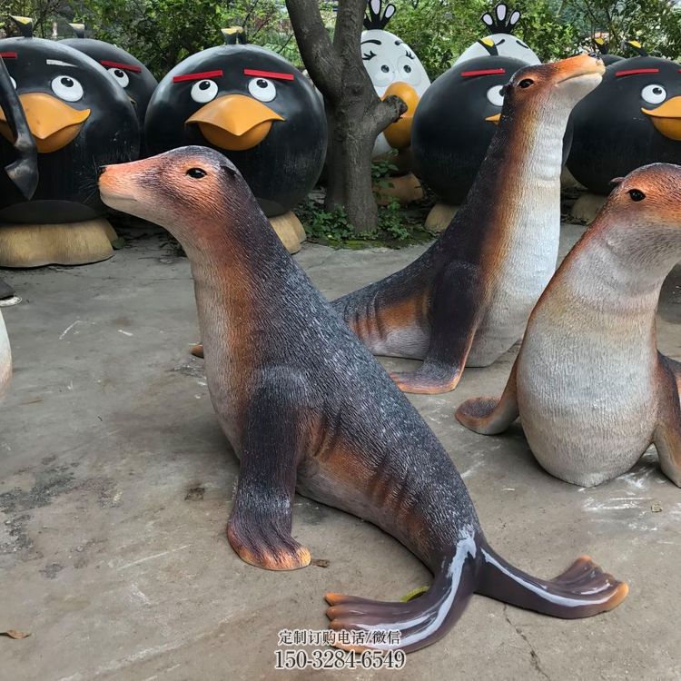 宜昌园林海豹雕塑 风景区仿真雕塑 广场小品